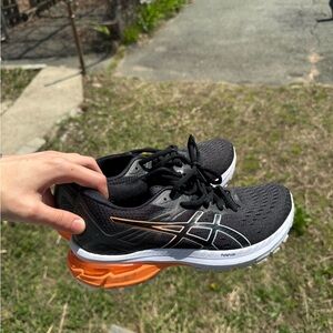 Asics Black and Orange Athletic Shoes